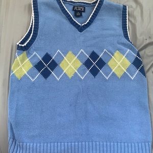 Blue and green sweatervest